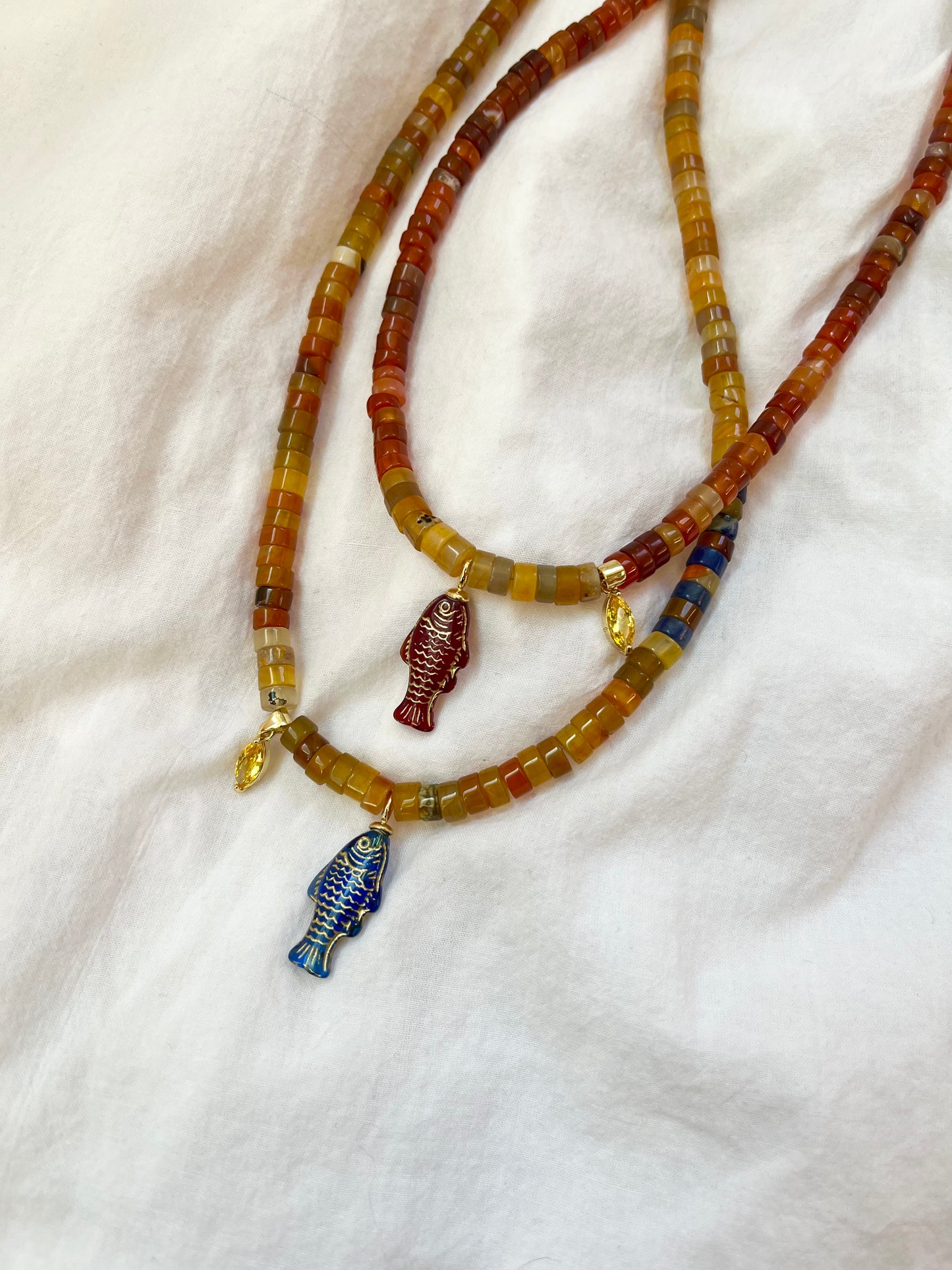 Agate Fish Necklace