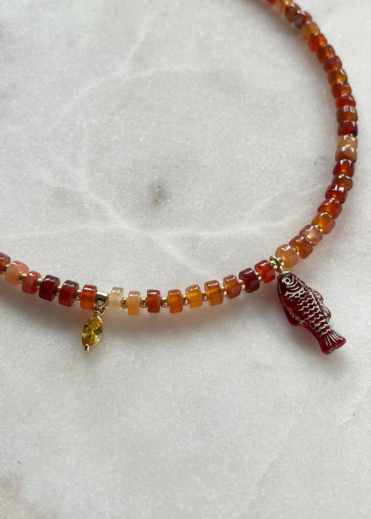 Agate Fish Necklace
