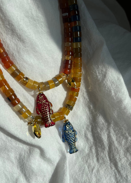 Agate Fish Necklace