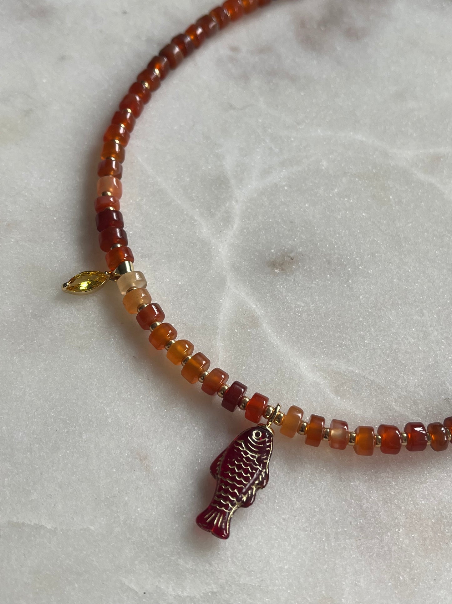 Agate Fish Necklace