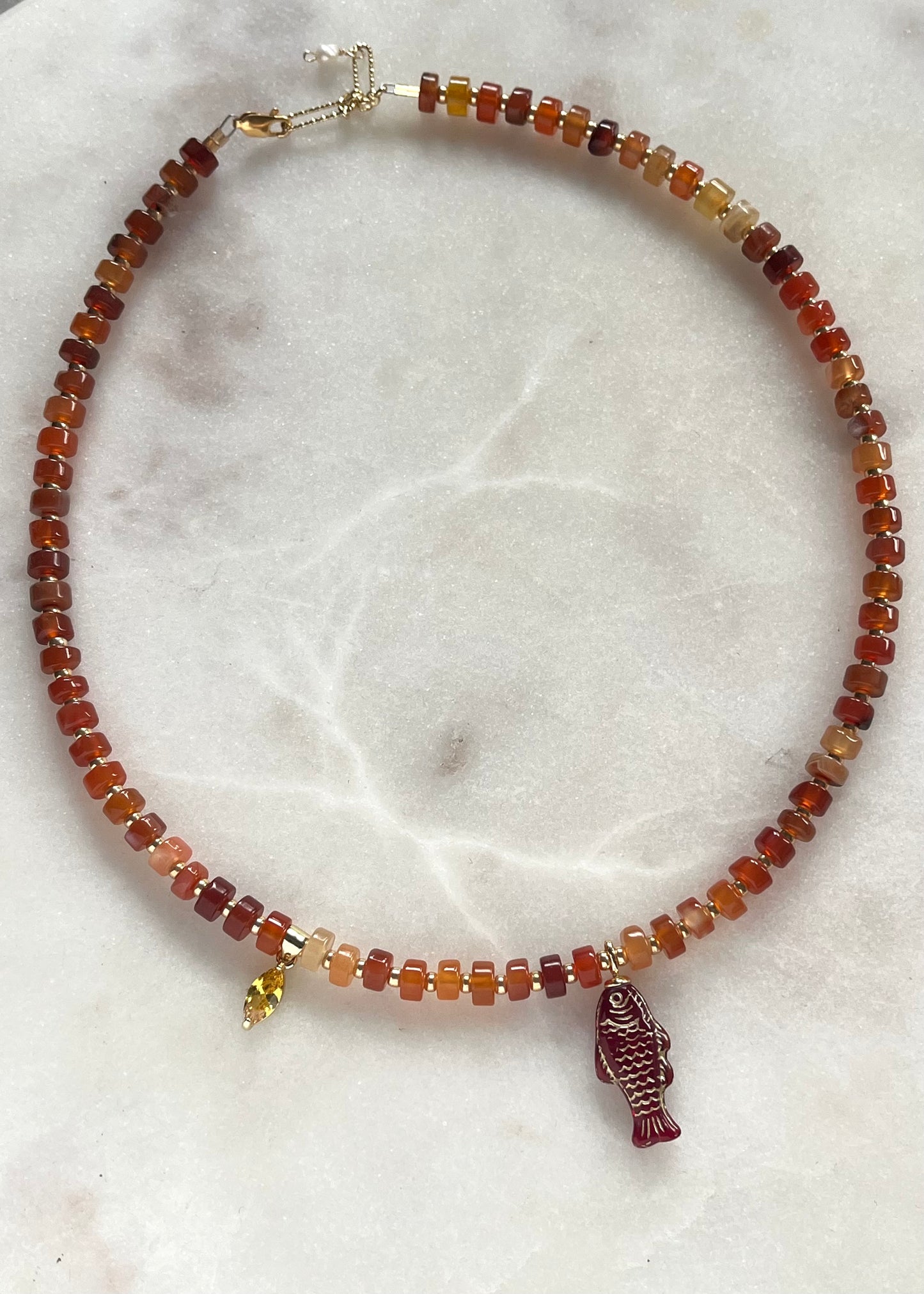 Agate Fish Necklace